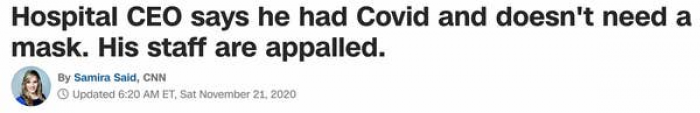12. The CEO of Sanford Health refused to wear a mask at work because he believed he was immune to the virus after contracting COVID-19.
