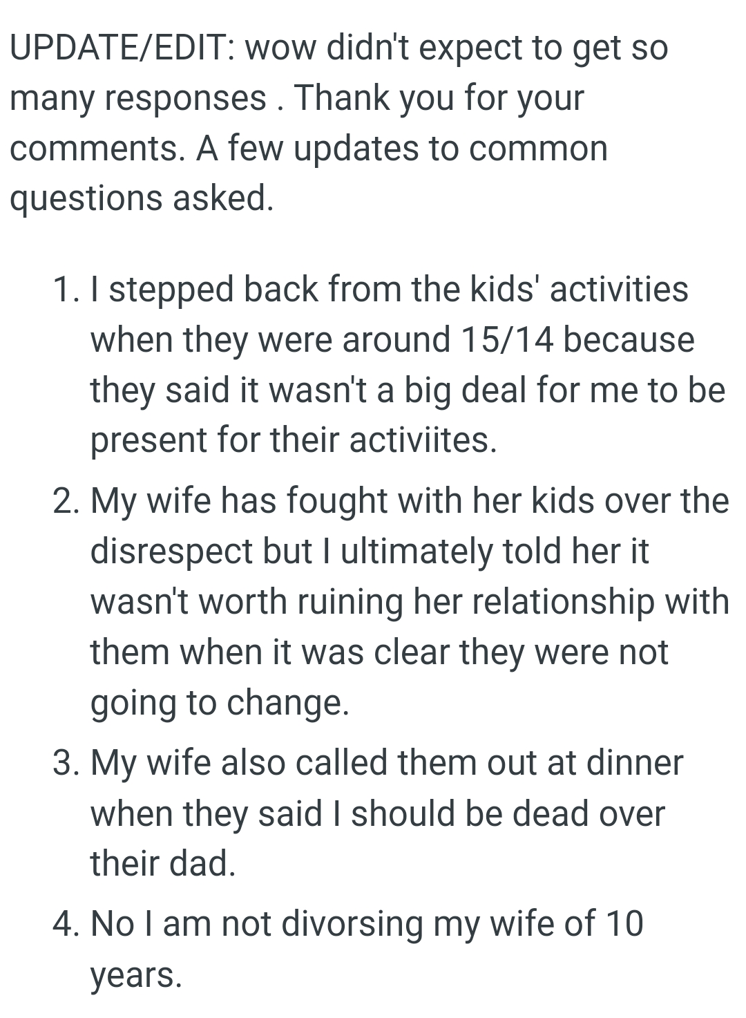 The OP left this update later on