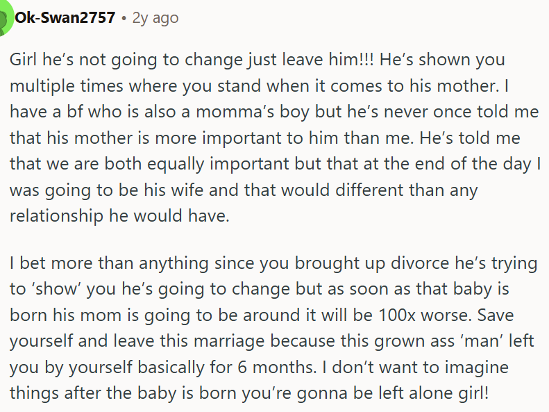 He’s not going to change; OP should just leave him.