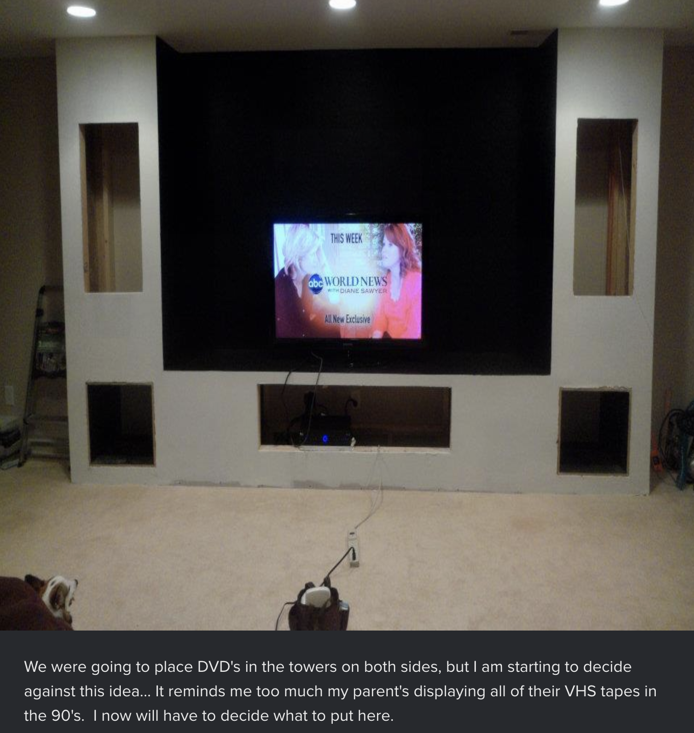 He would have placed DVDs instead of tower speakers, but OP isn't one for nostalgia.