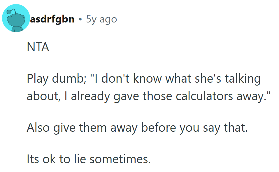 A little white lie to keep the peace — the oldest trick in the family diplomacy handbook.