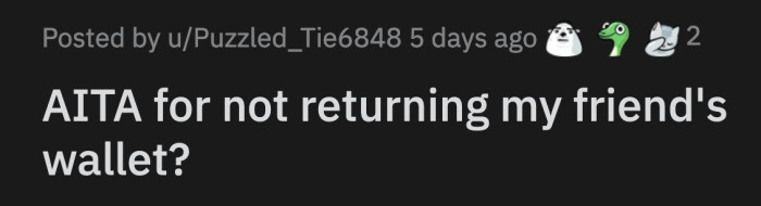 OP reiterated that Adam can just wait the following day for his wallet