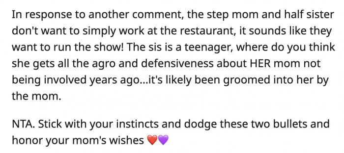 They're also probably right that the mother-daughter duo have underhanded plans.