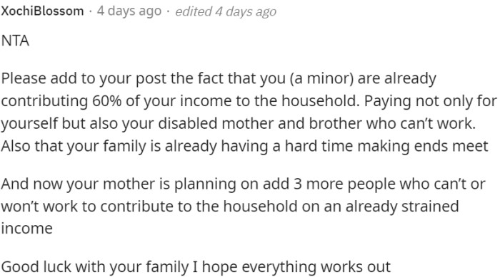 The situation is difficult, and OP hopes for a positive outcome for her family.