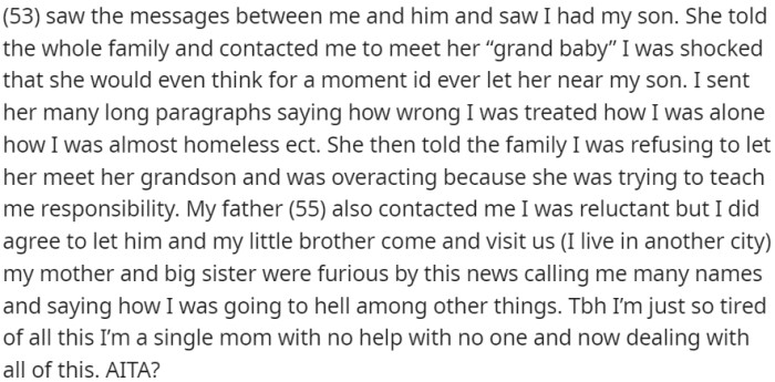 OOP's mother informed the entire family about the birth of her grandson, hoping to meet him