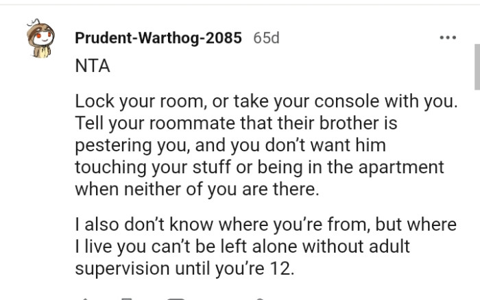 Being left alone without adult supervision until you're twelve years of age