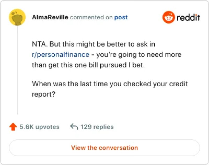 Better be in the r/personalfinance subcommunity!