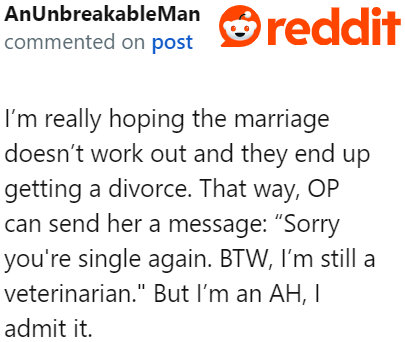 Another way to be petty if the marriage doesn't work out: