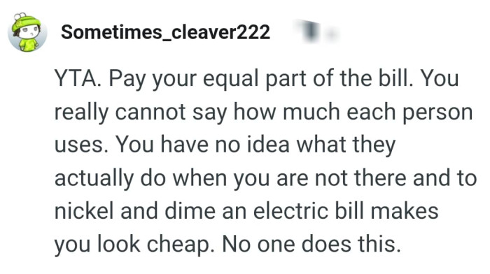 The OP should pay an equal part