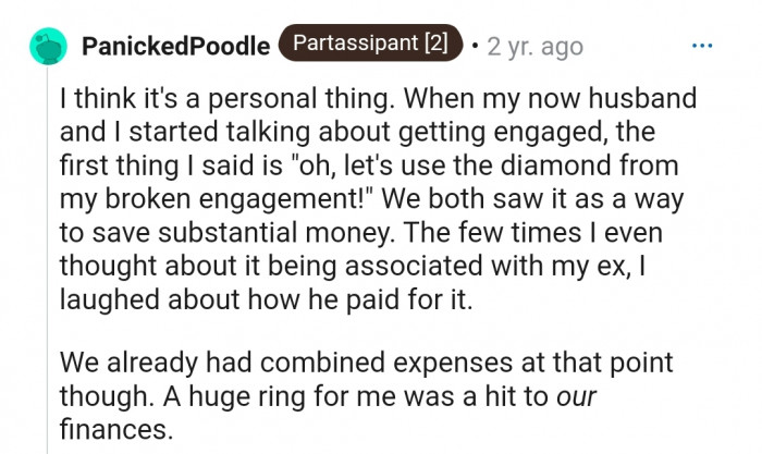 Seems not every bride-to-be is offended by getting an engagement ring formerly given to an ex