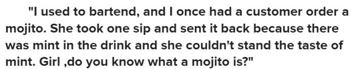 Maybe it's her first time trying the drink?