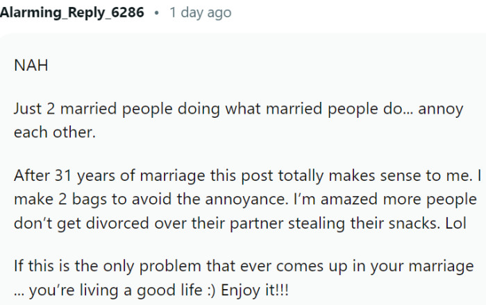 If this is the only problem that ever comes up in her marriage...