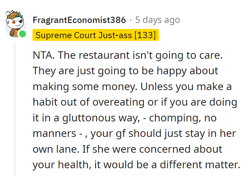 In the restaurant arena, it's each fork for themselves! Let the plates decide, not the debates.