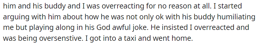 Playing along in an awful joke