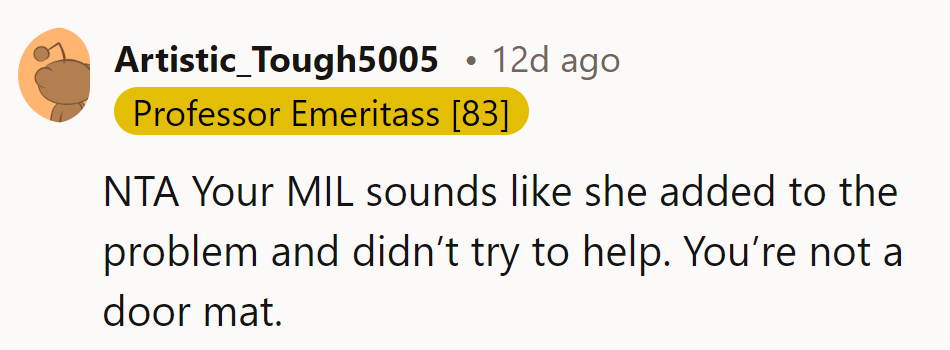 MIL's not part of the solution, just part of the problem. No doormat here, just boundary lines.