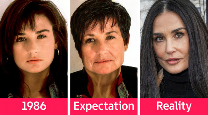 3. And here is Demi Moore at 24 years old and 59 years old