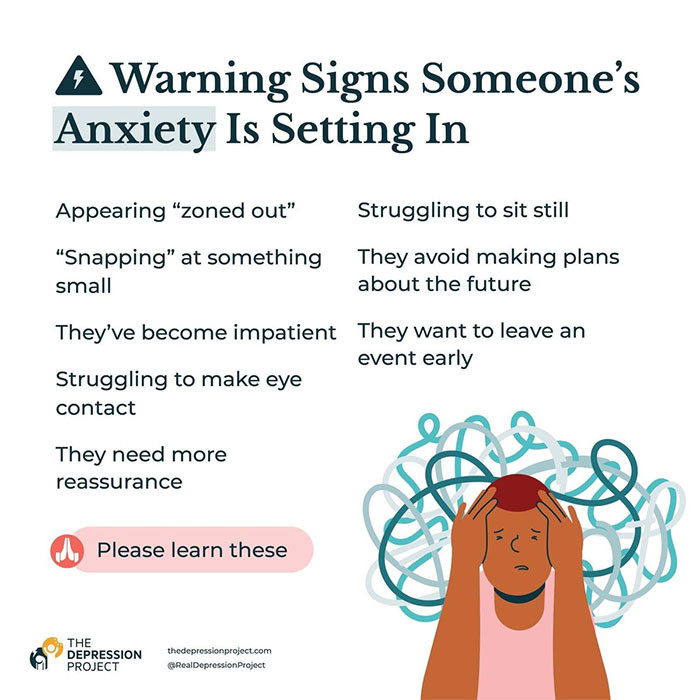 8. Warning signs someone's anxiety is setting in