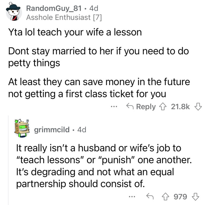 OP won't get any first-class tickets in the future anymore.