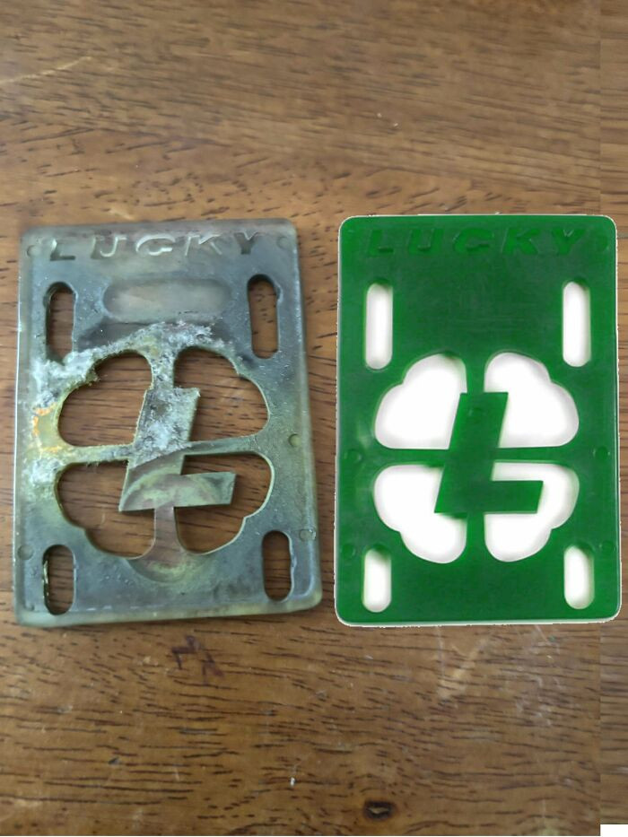"Skateboard Riser Pads From A Now-Defunct Company After 10+ Years Of Use"