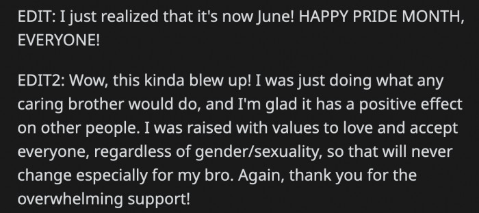 OP came back to thank everyone for their support