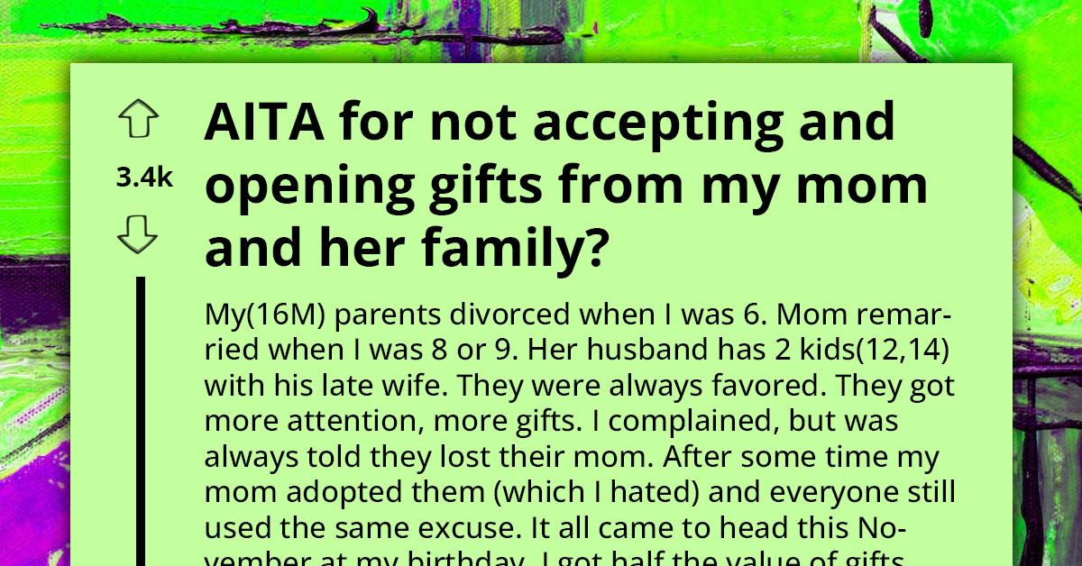 Mother Shows Clear Favoritism to Her Step-Children Over Her Own Child by Giving Them Better Gifts, So Her Biological Child Decided He Won't Accept Her Gifts Anymore