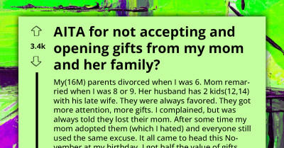 Mother Shows Clear Favoritism to Her Step-Children Over Her Own Child by Giving Them Better Gifts, So Her Biological Child Decided He Won't Accept Her Gifts Anymore