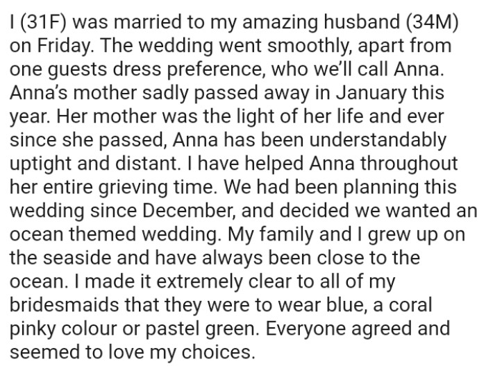 OP and her family grew up on the seaside and she has always been close to the ocean