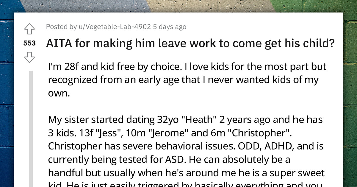 Sister Slams Redditor For Making Her BF Leave Work To Pick Up His Special Needs Child That Redditor Was Babysitting, Causing Him To Lose A Client