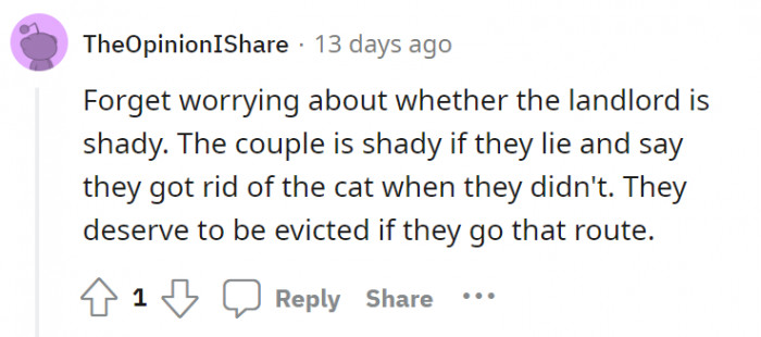 The landlord has the upper hand in this situation. The couple should just oblige with the deal then.