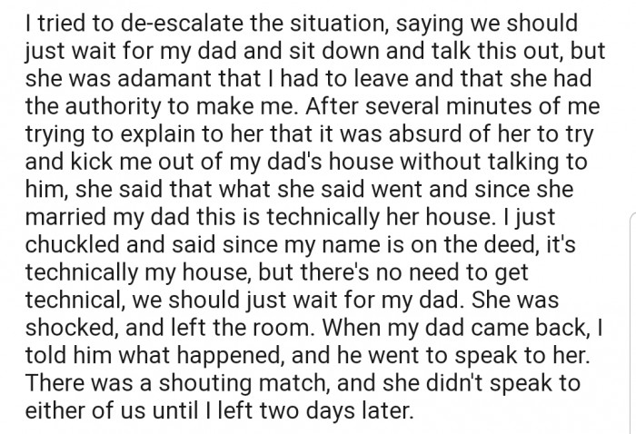 In the Heat of an Argument, OP Revealed the True Owner of the Property