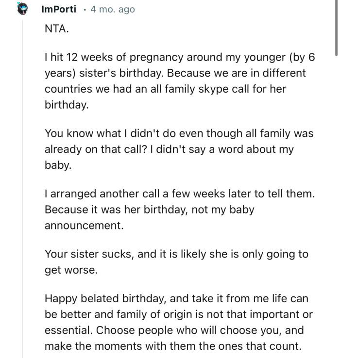 “Your sister sucks, and it is likely she is only going to get worse.”