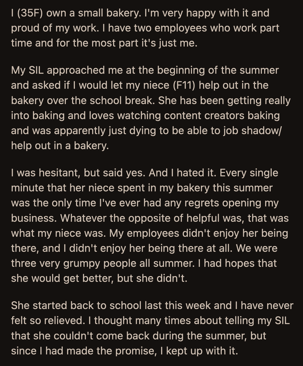 OP Apologized to Her Sister-in-Law but Emphasized She Had a Business to Run. Their Argument Escalated Until Her Husband Had to Intervene.