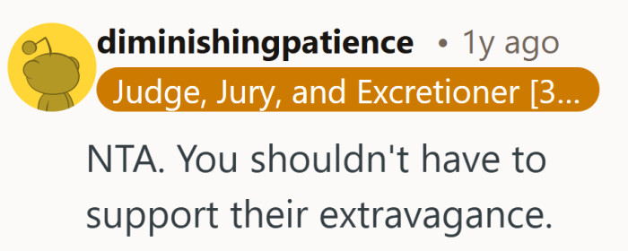 A holiday funded by credit does not automatically become a shared expense.