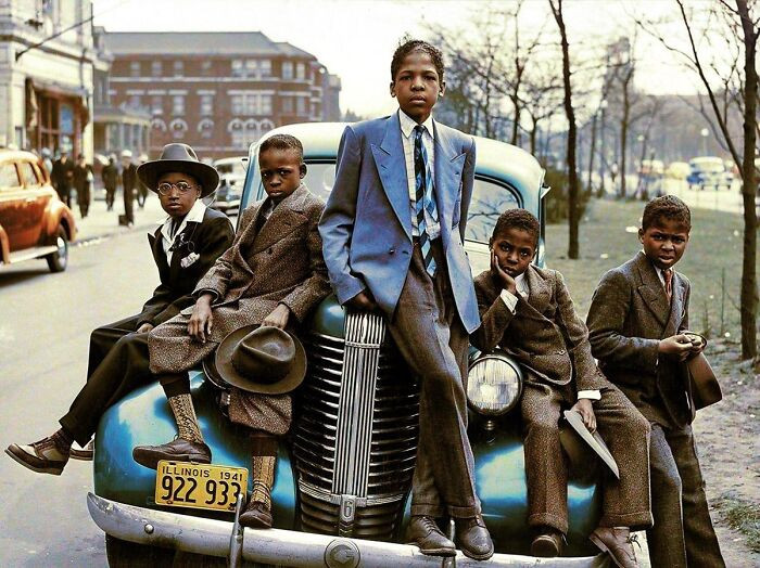 "Russell Lee, "Boys On Easter Morning, 1941, Southside Chicago”
