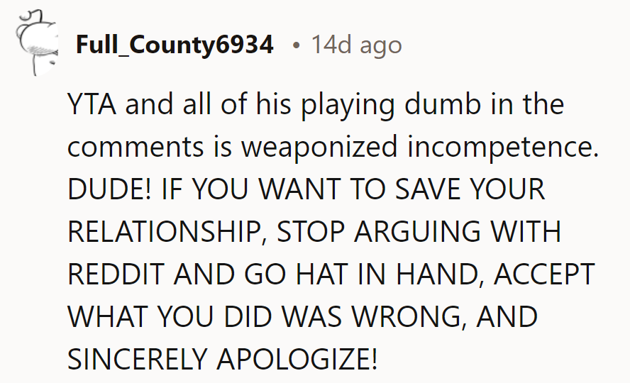 Another case of weaponized incompetence, eh?