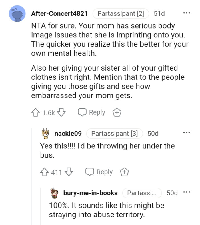 Her giving all her gifts to her sister isn't right