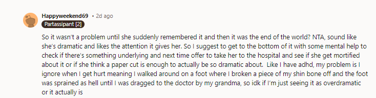 NTA, sounds like she’s dramatic,