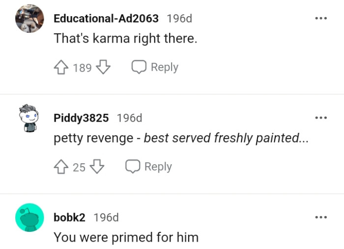 Petty revenge is best served freshly painted