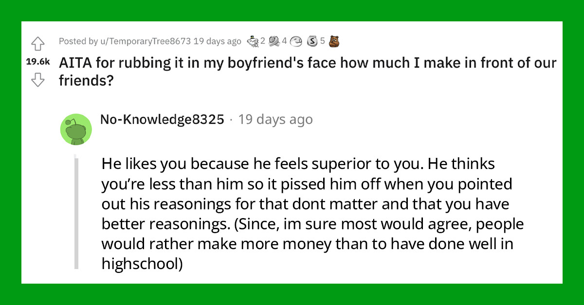 Overachieving Boyfriend Constantly Teases His Girlfriend About Failing High School Then Reality Hit Him Hard When She Revealed She Makes More Than Him