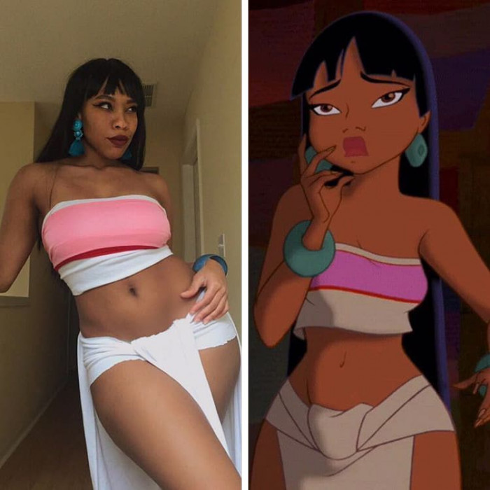 13. Here, she is cosplaying as the character Chel from The Road To El Dorado