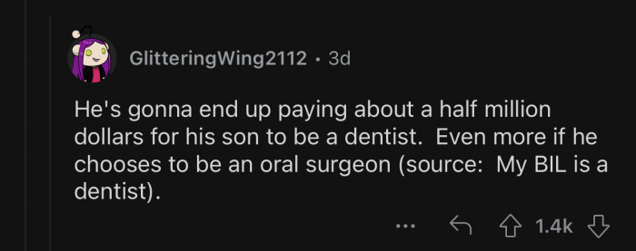 It's going to get quite expensive.