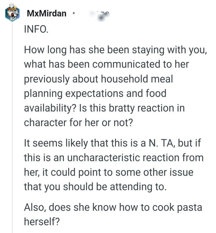 An uncharacteristic reaction