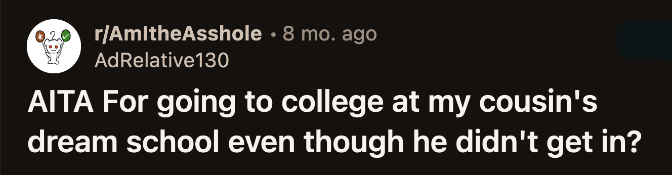 Her aunt and uncle said the school wasn't even that great if it couldn't recognize a smart and talented person like their son.
