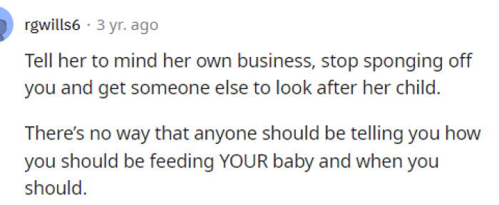 This is a straightforward comment that reflects how we all feel about this situation and what her sister is asking of her.