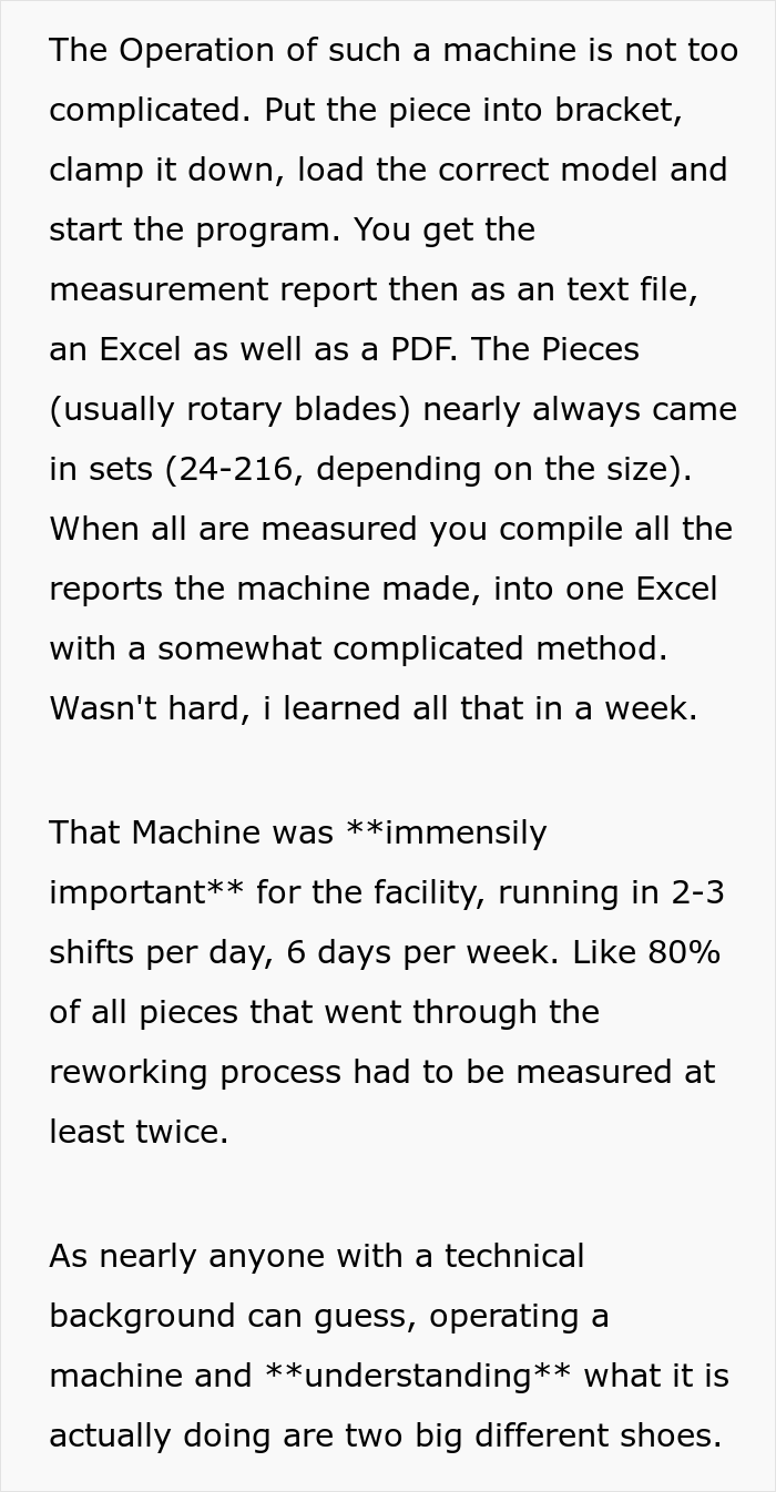 OP worked on a Computer Measuring Machine. Pretty responsible job
