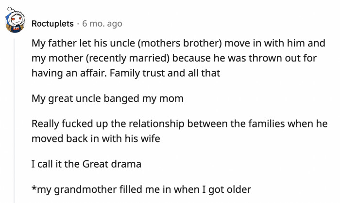 28. They like to keep the affair in the family