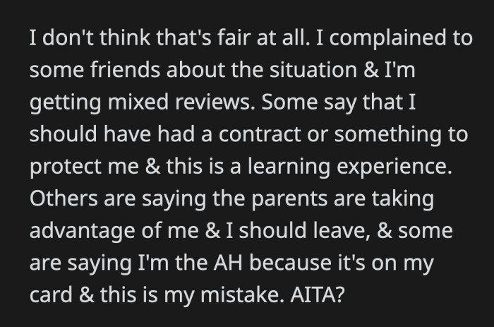 OP's friends had mixed reactions to her situation. Some think she should quit, while others believe it was OP's mistake for letting the kids use her library card.