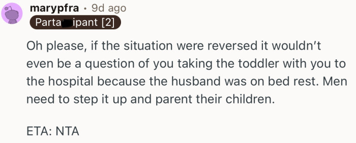 “Men need to step it up and parent their children.”