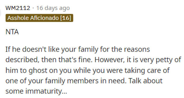 Her husband is being extremely petty and hopefully he can learn to grow up a little bit and understand that she's being there for her sister.