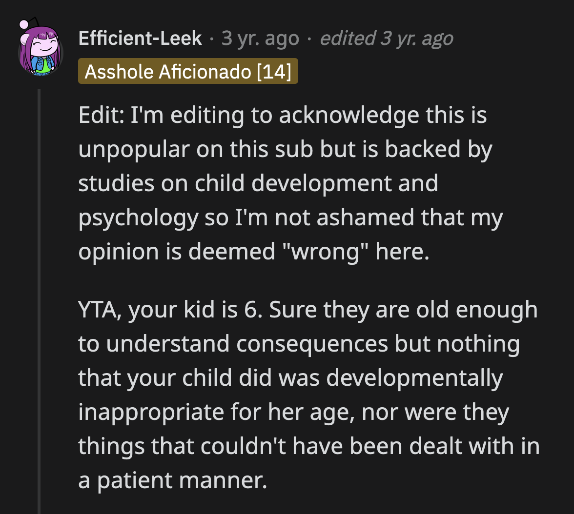 In contrast to the top comments, a Redditor pointed out where OP went wrong.